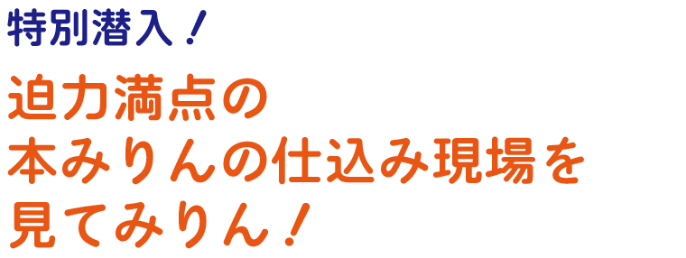 特別潜入！迫力満点の本みりんの仕込み現場を見てみりん！