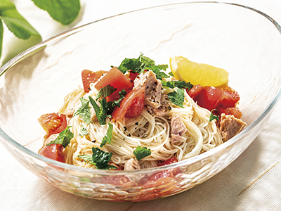トマトとツナのカッペリーニ風そうめん